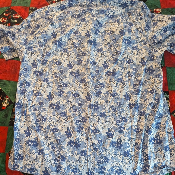 Blue Floral Button-Up Shirt - Picture 3 of 4